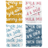 Sugar + Maple Plush Minky Personalized Blanket - Repeating Name - Tadpole