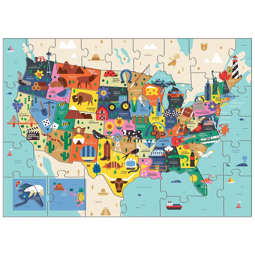Mudpuppy Geography Puzzle Map of the USA - Tadpole
