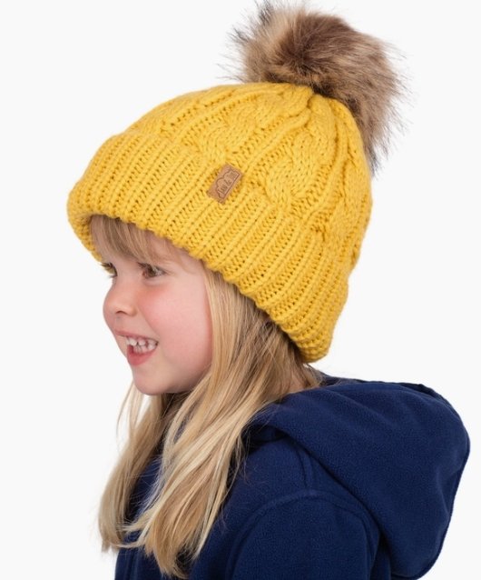 Mustard | Cable Knit Twinning Beanies - Tadpole