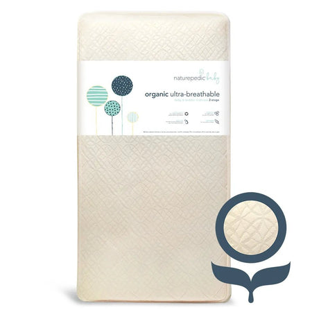 Naturepedic Lightweight Organic Breathable Ultra Baby Crib Mattress (2-Stage) - Tadpole