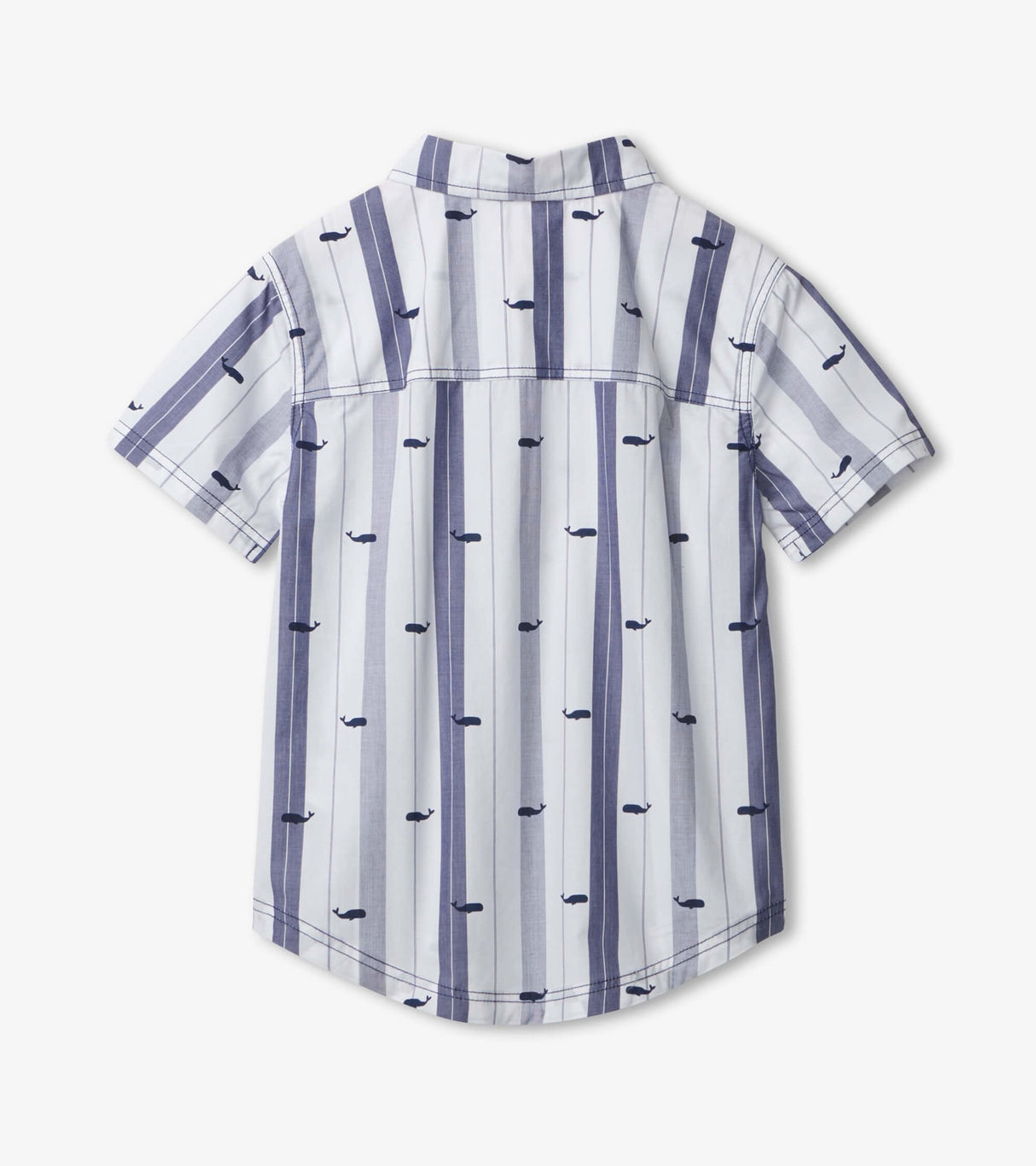 Nautical Whales Short Sleeve Button Down Shirt - Tadpole