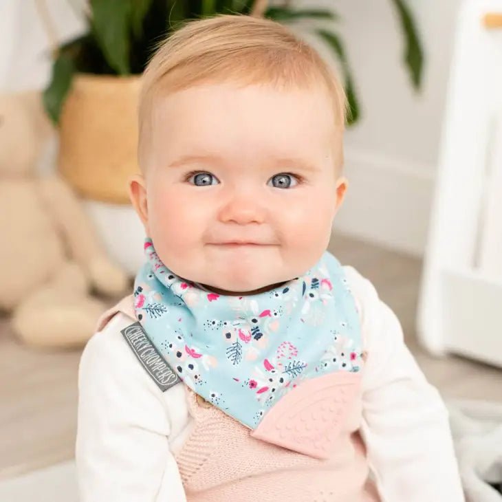 Neckerchew Teething Dribble Bib Botanical Bloom Teether - Tadpole