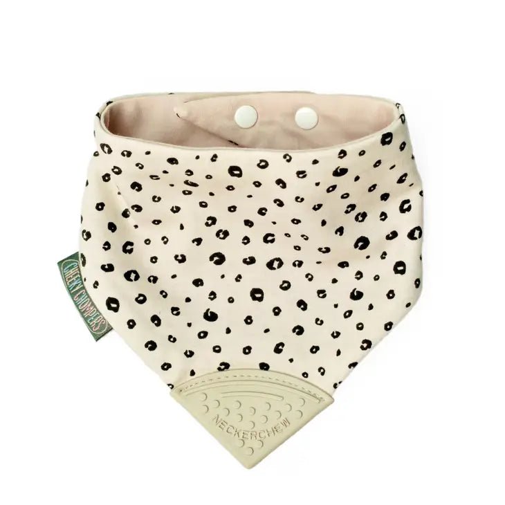Neckerchew Teething Dribble Bib Leopard Spot Teether - Tadpole