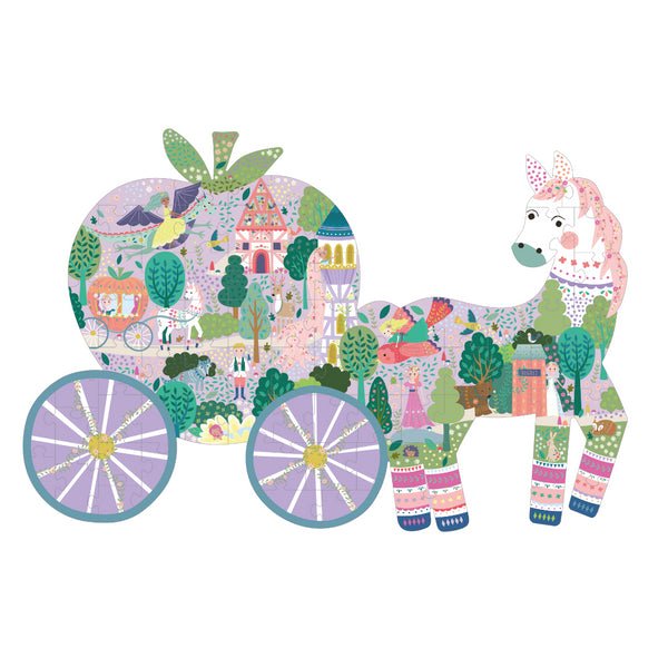 NEW! Fairy Tale 80pc "Horse & Carriage" Shaped Jigsaw - Tadpole
