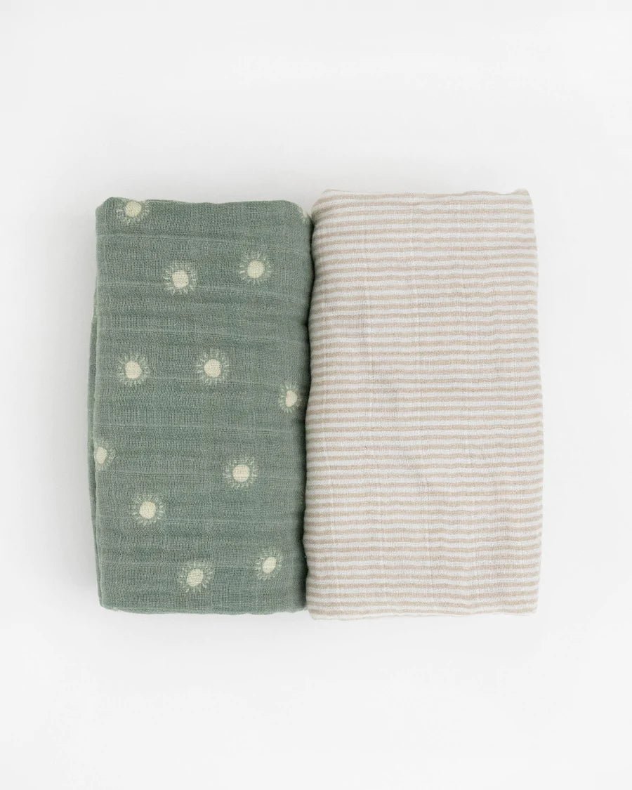 Organic Cotton Muslin Swaddle Blanket Set - Tadpole