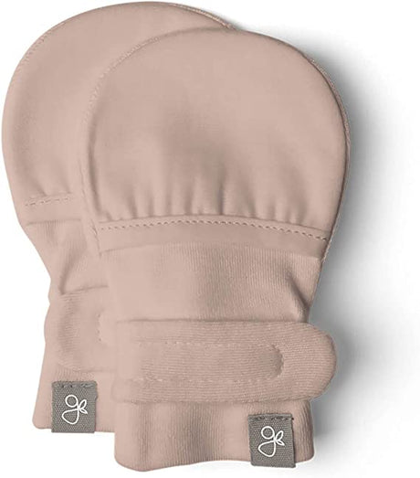 Organic Cotton stay on mitts ( 0-3M) -Rose - Tadpole