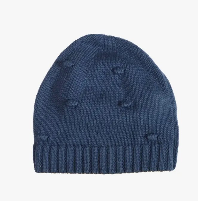Organic Knit Poppy Knit Hat in Cambridge Blue - Tadpole