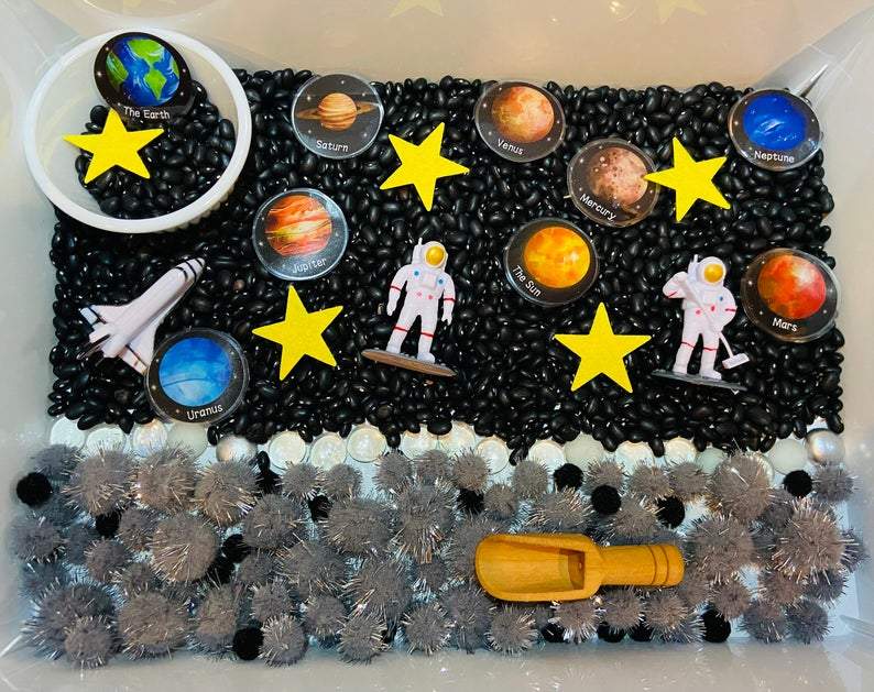Outer Space Sensory Bin - Tadpole
