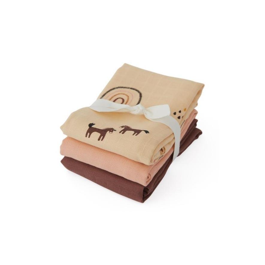 Oyoy Muslin Rainbow Square Swaddle 3pk - Tadpole