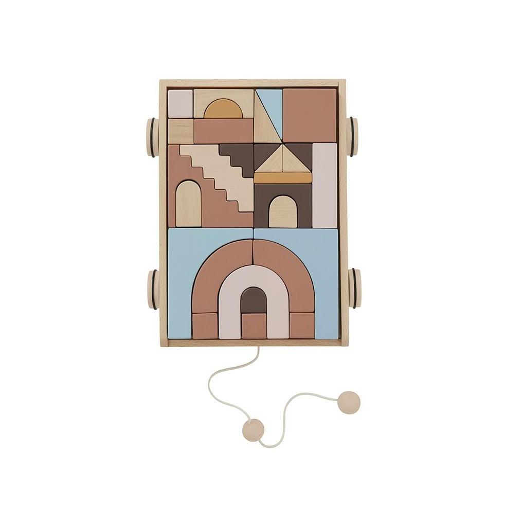 Oyoy Wooden Rainbow Wagon with Blocks - Tadpole