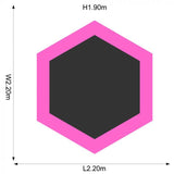 Pink and Purple Junior Jumper trampoline and Enclosure 7ft. - Tadpole