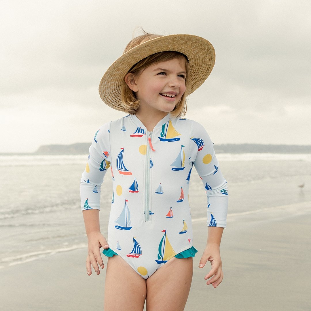Pink Chicken Arden Swimsuit - Sailboats - Tadpole
