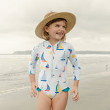 Pink Chicken Arden Swimsuit - Sailboats - Tadpole