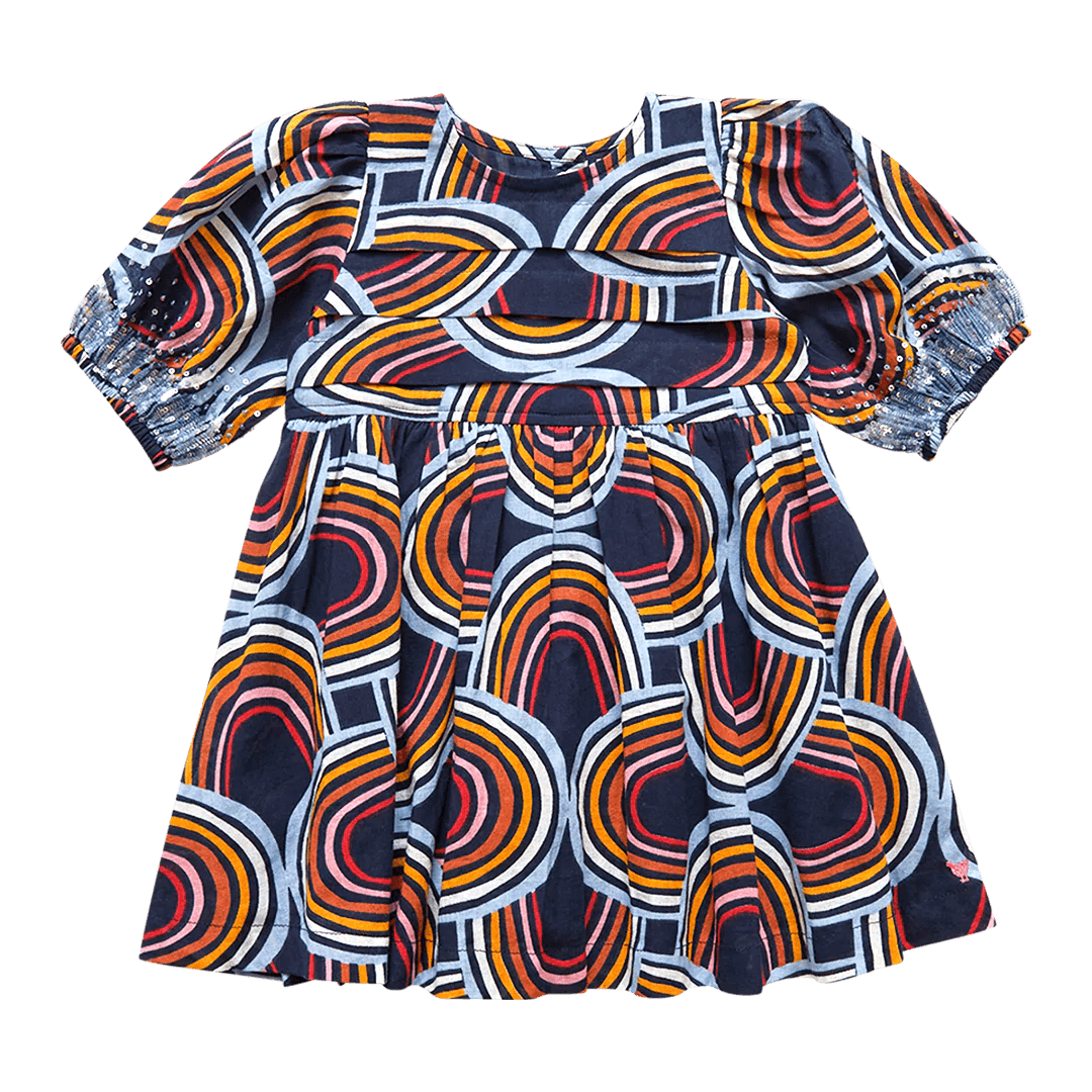 Pink Chicken Girls Evelyn Dress - Rainbows - Tadpole