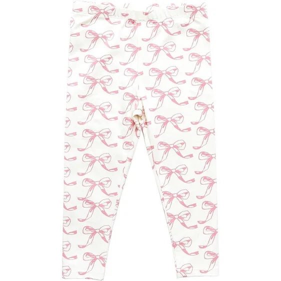 Pink Chicken Organic Leggings -Bows - Tadpole