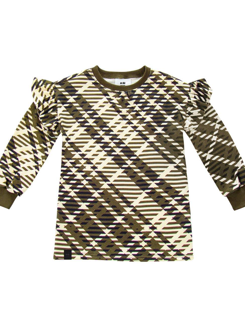 Plaid Sweatshirt Dress - Olive - Tadpole