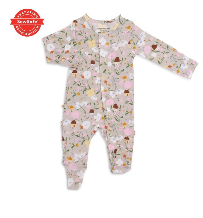 Portbella Posies Modal Magnetic Footie - Tadpole