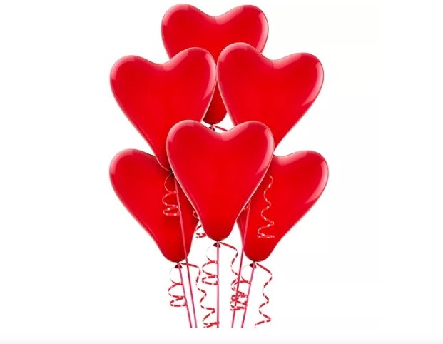 Pre-order Red Heart Balloons 6ct w/ Helium - Tadpole