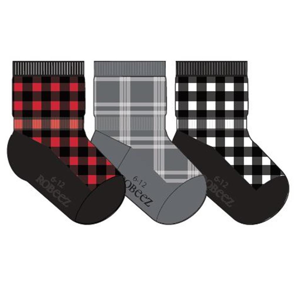 Robeez Socks Buffalo Plaid 3-Pack - Tadpole