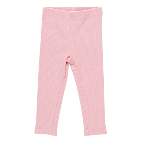 Pink Chicken Baby Organic Rib Leggings in Apricot