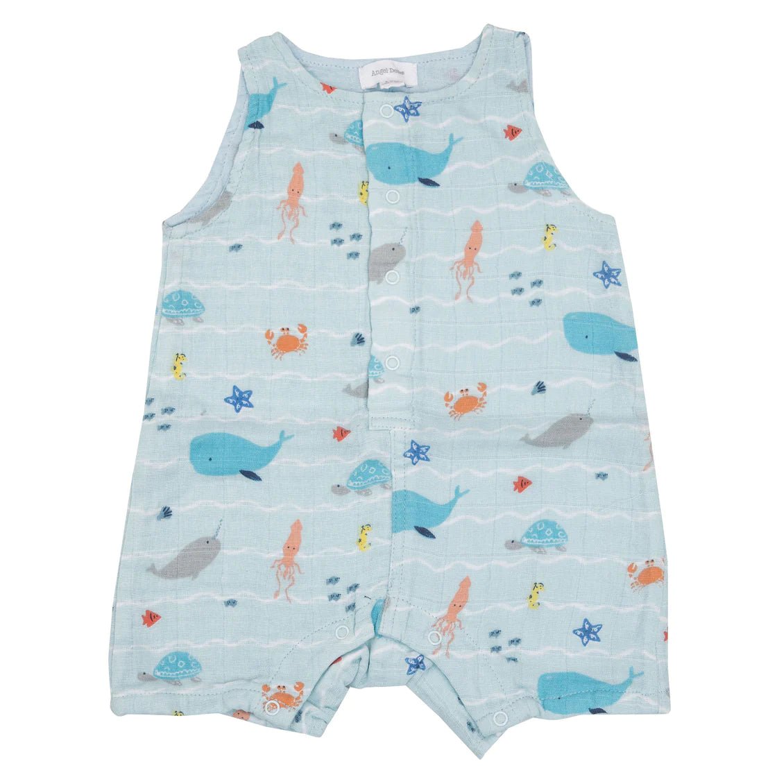 Shortie Romper Undersea Stripe - Tadpole