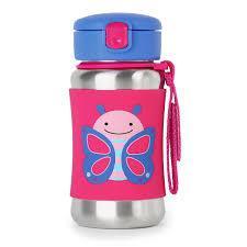 Skip Hop Zoo Stainless Steel Straw Bottle - Tadpole