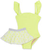 Smocked 1piece with tutu - citron daisy - Tadpole