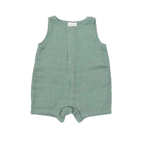 SOLID MUSLIN FERN Shortie Romper - Tadpole