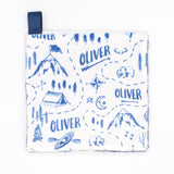 Sugar + Maple Blue Adventure Map Minky Lovey - Personalized - Tadpole