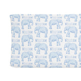 Sugar + Maple Changing Pad Cover - Elephant Blue - Tadpole