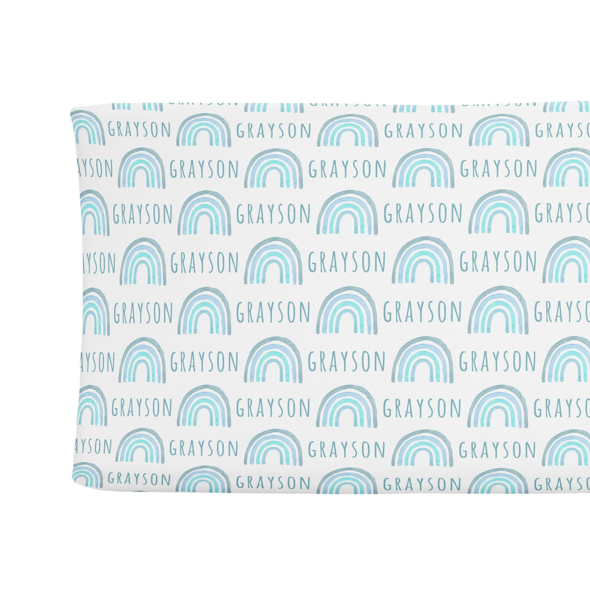Sugar + Maple Changing Pad Cover - Rainbow Blue - Tadpole