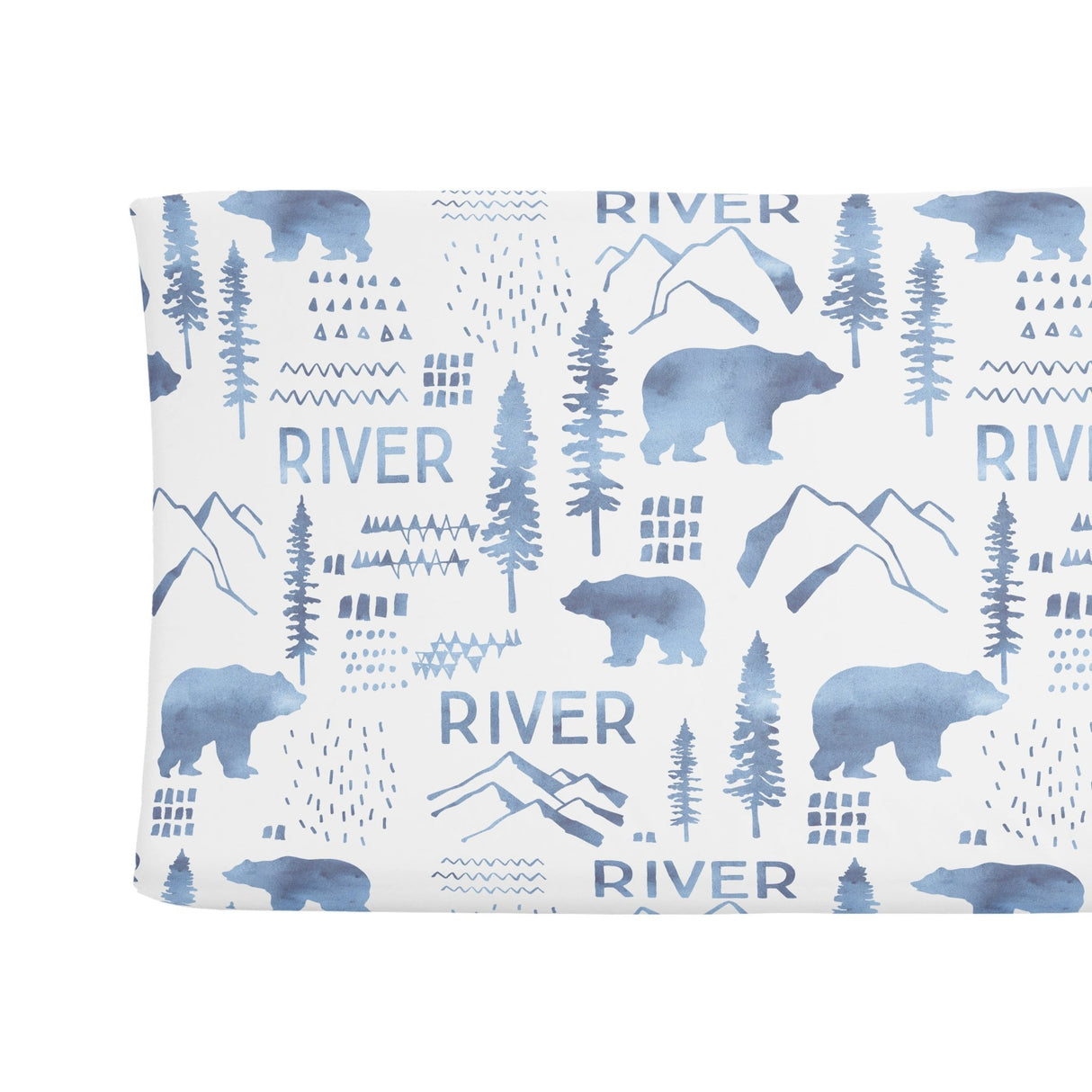 Sugar + Maple Changing Pad Cover - Woodland Blue - Tadpole