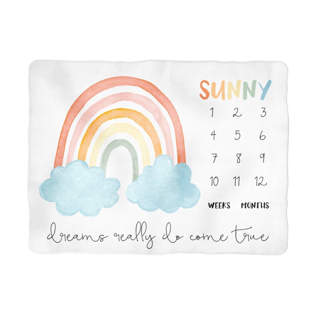 Sugar + Maple Colorful Rainbow Milestone Blanket - Personalized - Tadpole