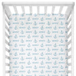 Sugar + Maple Crib Sheet - Anchor Blue - Tadpole