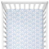 Sugar + Maple Crib Sheet - Elephant Blue - Tadpole