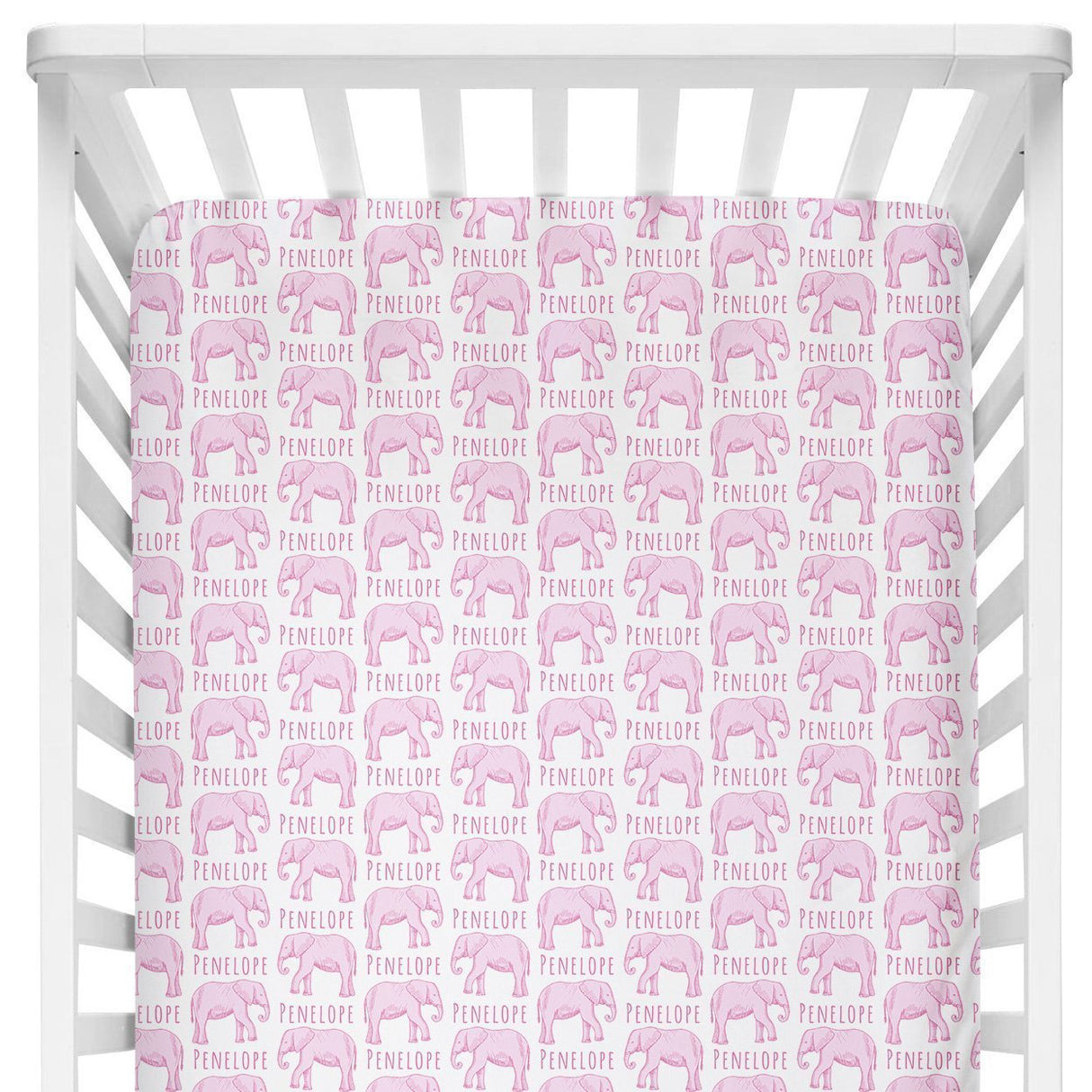 Sugar + Maple Crib Sheet - Elephant Pink - Tadpole