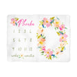 Sugar + Maple Garden Floral Milestone Blanket - Personalized - Tadpole