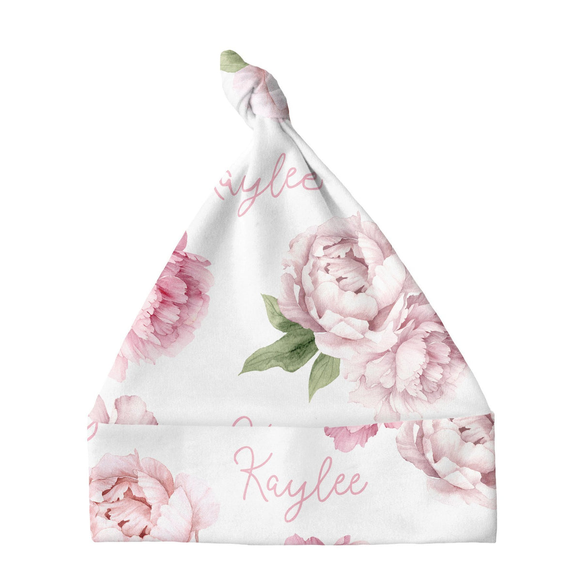 Sugar + Maple Knotted Baby Hat - Pink Peonies - Tadpole