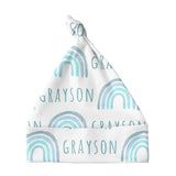 Sugar + Maple Knotted Baby Hat - Rainbow Blue - Tadpole