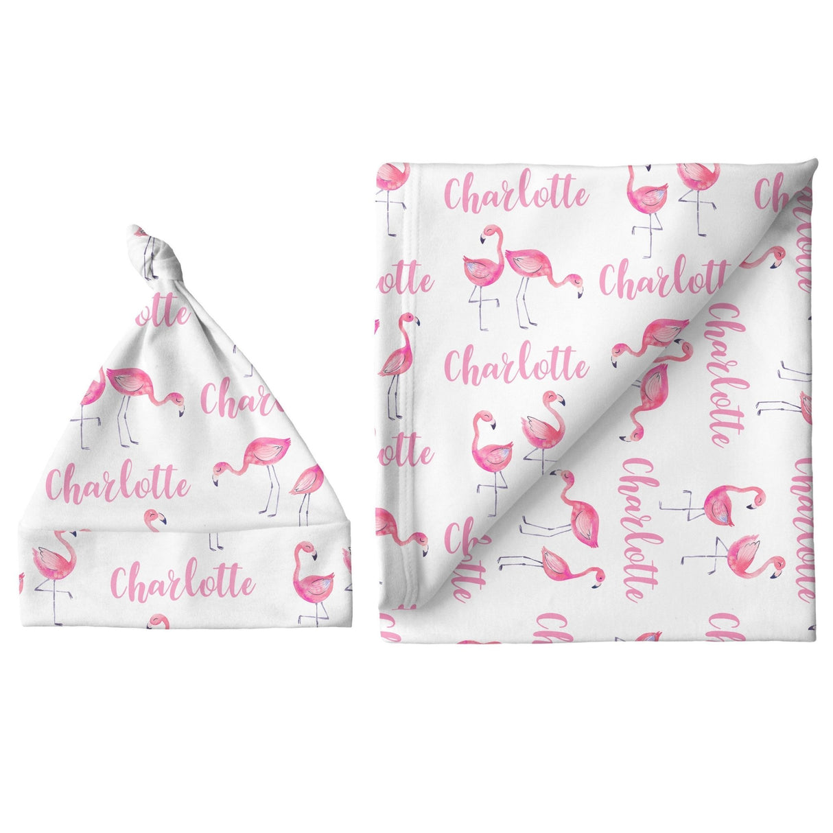 Sugar + Maple Large Blanket & Hat Set - Flamingo - Tadpole