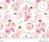 Sugar + Maple Large Blanket & Hat Set - Peach Peony Blooms - Tadpole