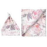 Sugar + Maple Large Blanket & Hat Set - Wallpaper Floral - Tadpole