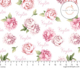 Sugar + Maple Large Stretchy Blanket - Pink Peonies - Tadpole