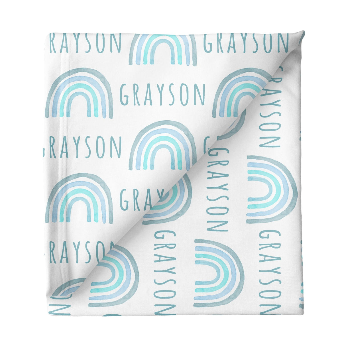 Sugar + Maple Large Stretchy Blanket - Rainbow Blue - Tadpole