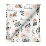 Sugar + Maple Large Stretchy Blanket - Tropical Floral - Tadpole