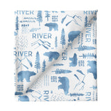 Sugar + Maple Large Stretchy Blanket - Woodland Blue - Tadpole