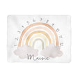 Sugar + Maple Neutral Rainbow Arch Milestone Blanket - Personalized - Tadpole