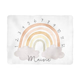 Sugar + Maple Neutral Rainbow Arch Milestone Blanket - Personalized - Tadpole