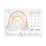 Sugar + Maple Neutral Rainbow Milestone Blanket - Personalized - Tadpole