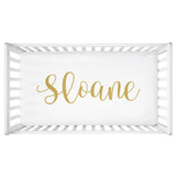 Sugar + Maple Personalized Crib Sheet - Centered Name - Tadpole